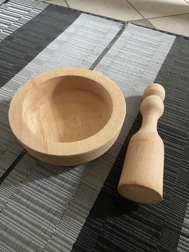 Solid beech wood mortar - solid,