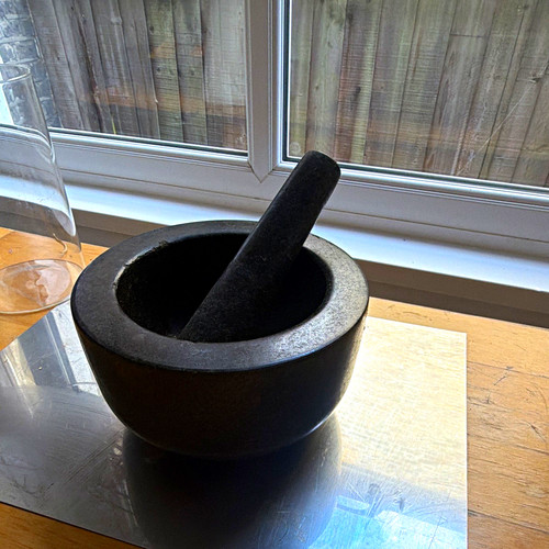 Black granite mortar pestle - granite, &