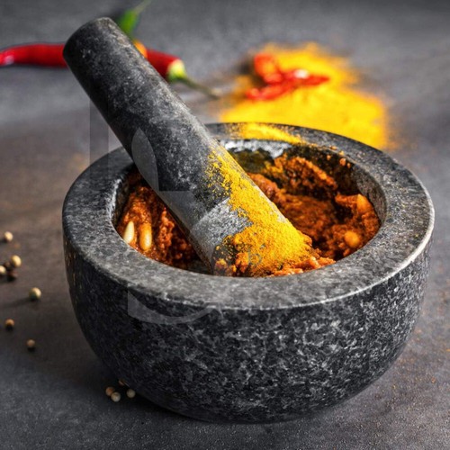 Large pestle and mortar - and,