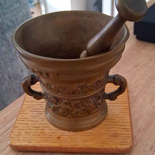 Brass pestle mortar - brass,