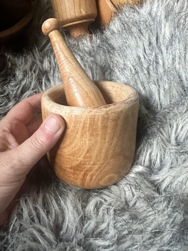 Hand crafted mortar - hand, pestle