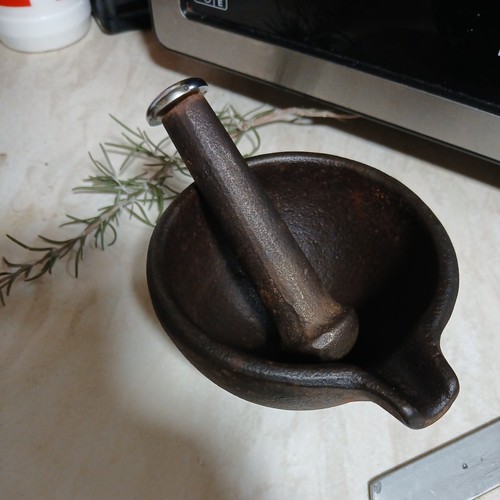 Cast iron mortar pestle - cast,