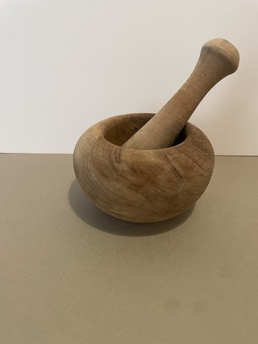 Pestle and mortar wooden - pestle, mortar,