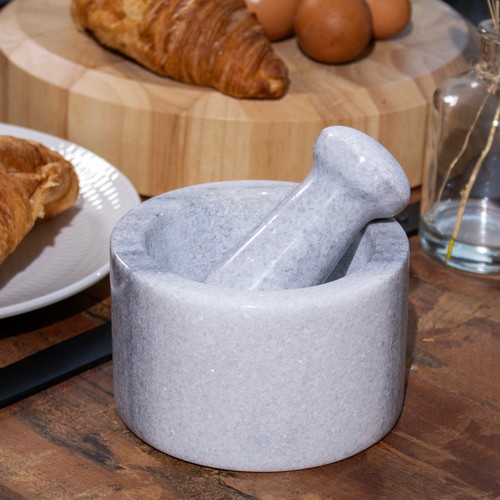 Marble pestle and mortar - marble, set