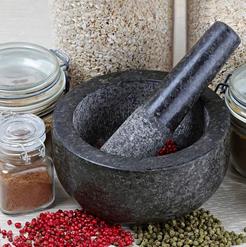 Granite mortar pestle - mortar,
