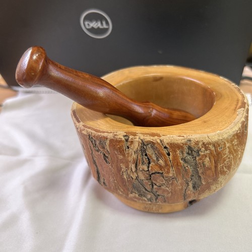 Hand turned wooden pestle - turned, and