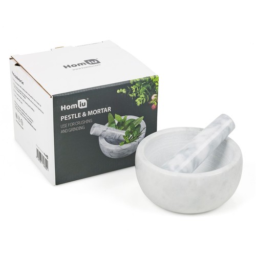 Marble pestle mortar - marble,