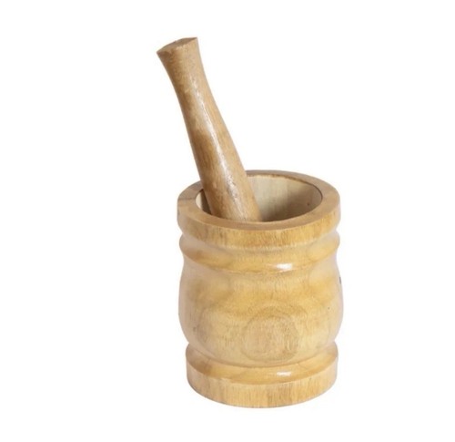 Wood mortar and pestle natural - wood,