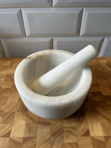 Marble pestle mortar set - marble,