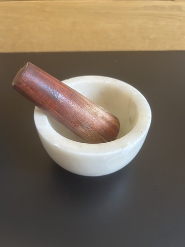 Marble cream stone pestle - cream, 13cm