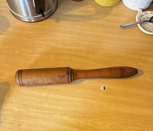 Vintage turned wooden pestle - turned,