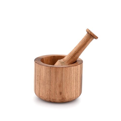 Acacia wood mortar and pestle - acacia,