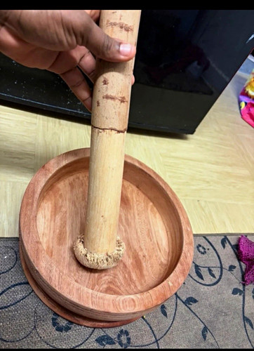 Traditional mini wooden mortar - wooden,