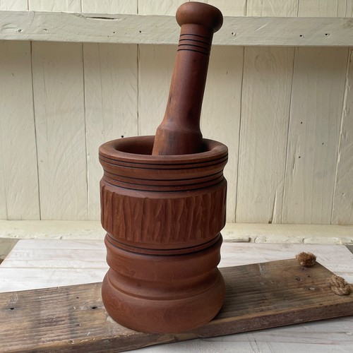 Large mortar and pestle wooden - mortar,