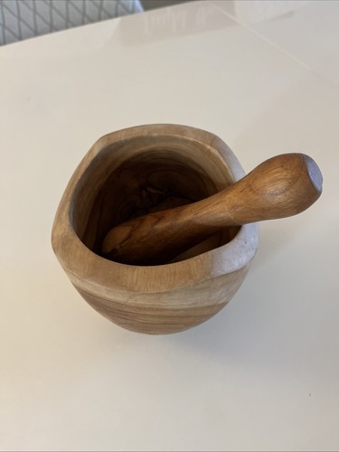 Wooden pestle mortar set - wooden,