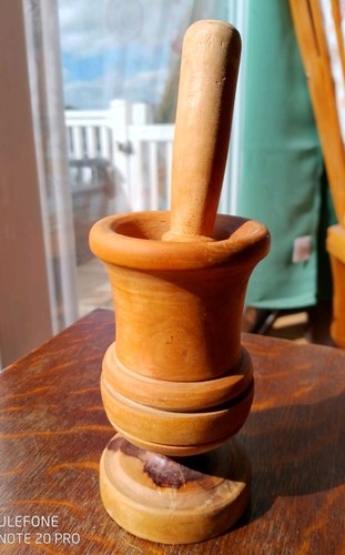 Vintage hand turned wooden - turned,