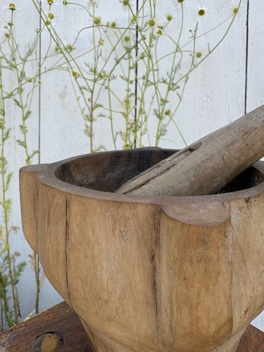 Vintage olive wood pestle and - olive,