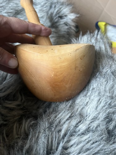 Solid wood pestle and - solid, mortar