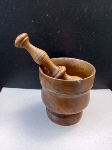 Wooden pestle and mortar set - wooden,