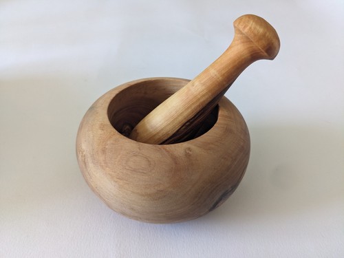 Solid natural wood - natural, pestle