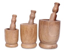 Wooden Mortar & Pestle Set