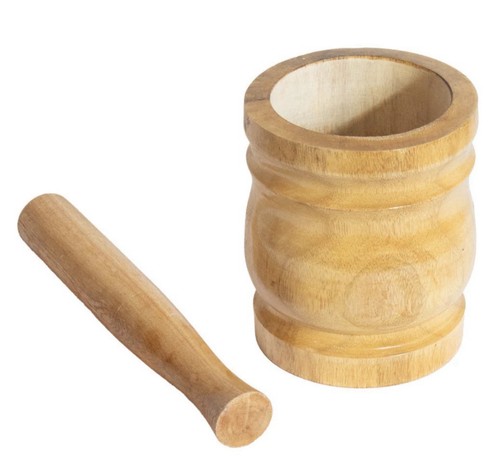 Wooden mortar and - wooden,