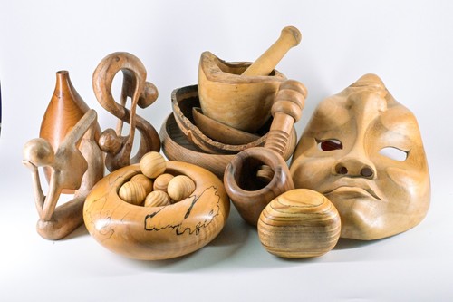 Mixed wooden treen - wooden,