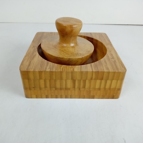 Wooden mortar pestle set - &,