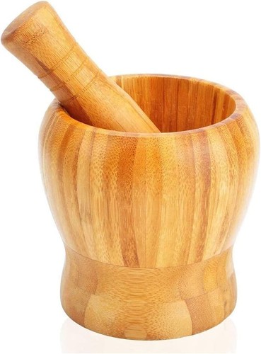 Wooden mortar and pestle - mortar,