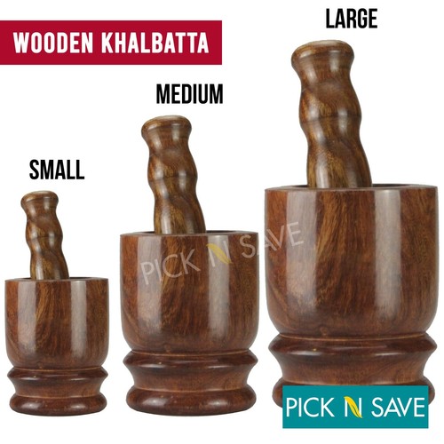 Wooden mortar pestle - wooden, set