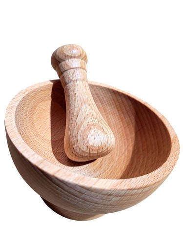 Wooden pestle and - wooden, mortar