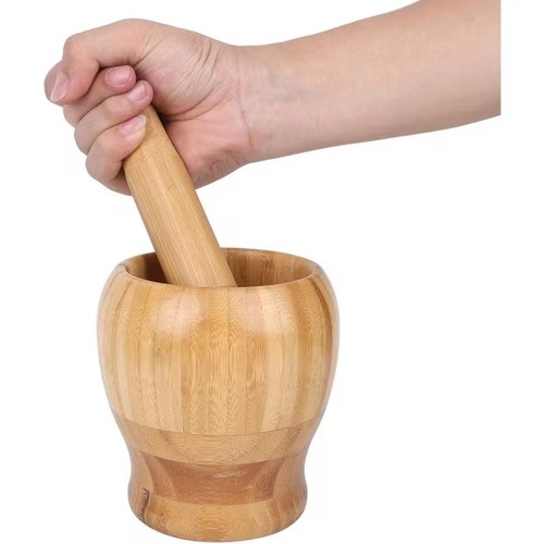 Wooden mortar and - wooden, pestle