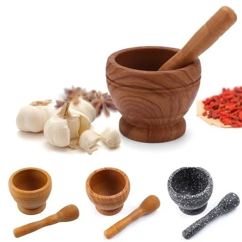 Wooden mortar pestle - wooden,