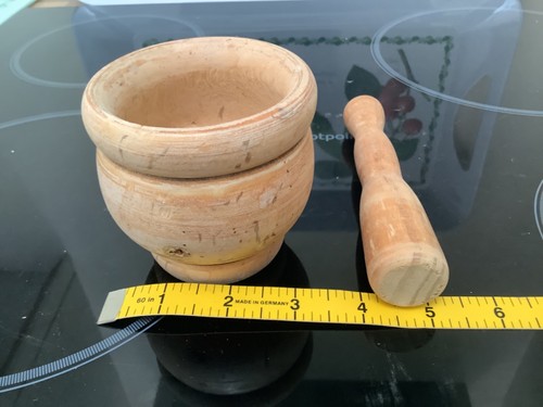 Wooden mortar and - wooden, small