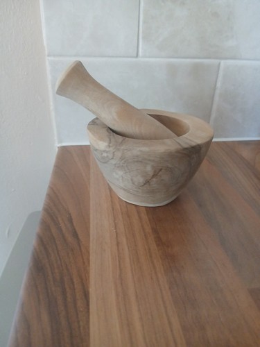 Wood mortar and - wood, pestal