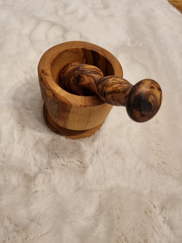 Pestle and mortar wooden - mortar, olive